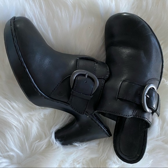 BORN black leather mules - Picture 7 of 8